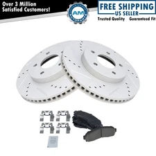 Front Performance Drilled & Slotted Brake Rotor & Posi Ceramic Pad Set