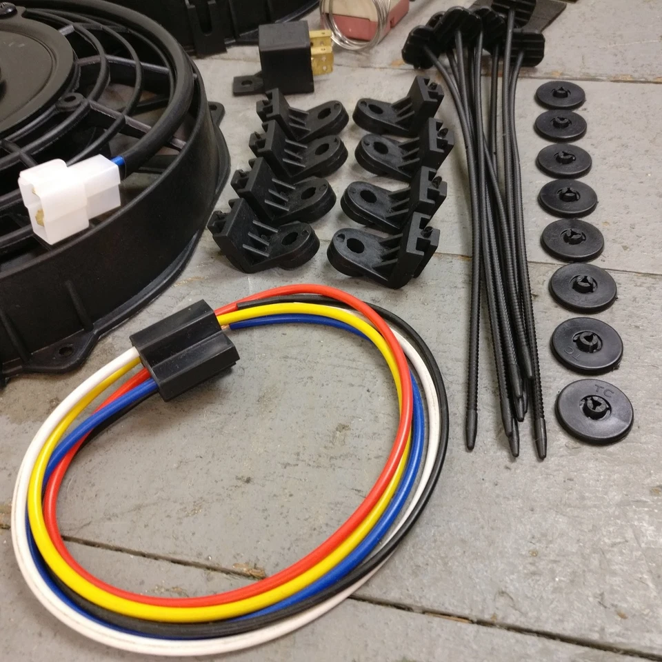 Ford Fairlane y Fairlane 500 1962-1965 8 ventiladores dobles ventilador de refrigeración por aire delgado Foto 3 de 4