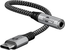 Goobay USB C to Headphone Adapter Jack Aux/USB-C to 3.5 mm Female/Compatible wit