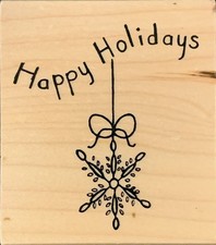 Great Impressions Happy Holidays Hanging Snowflake Rubber Stamp