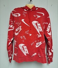   Vintage Nike  Red 'Just Do It  Hoodie    Men's-Medium   Sewn Swoosh