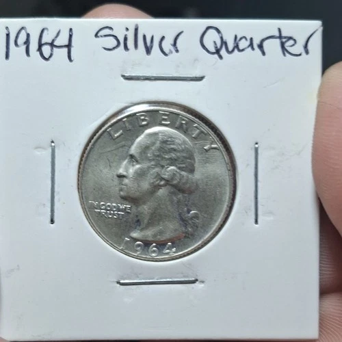 Washington 1964 Silver Quarter 25C US Coin Uncertified Washington Variety