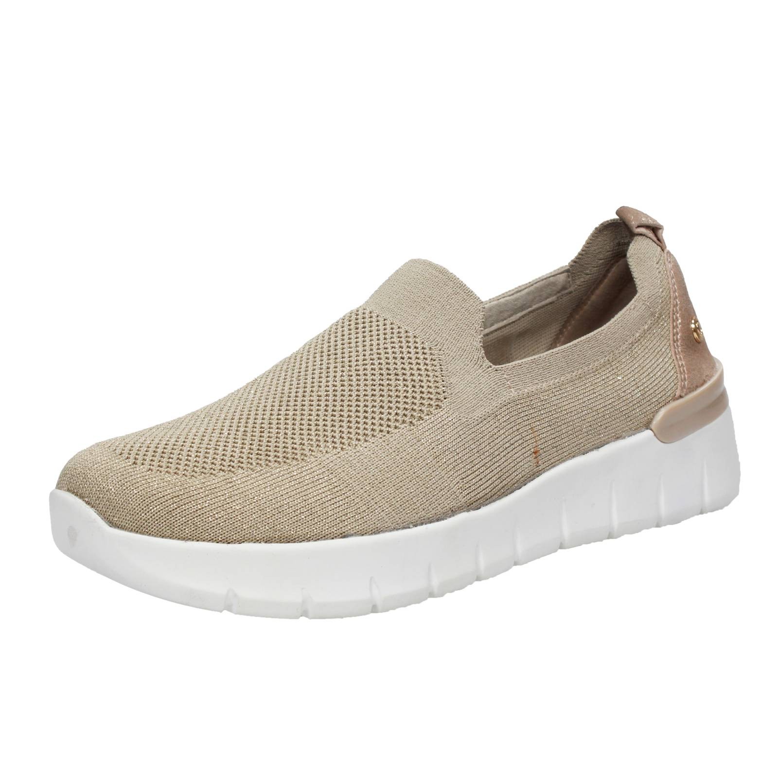 Cinzia Soft Slipper aus Stoff und Wildleder beige - Gre 38 24 cm Damenschuhe 19390₽