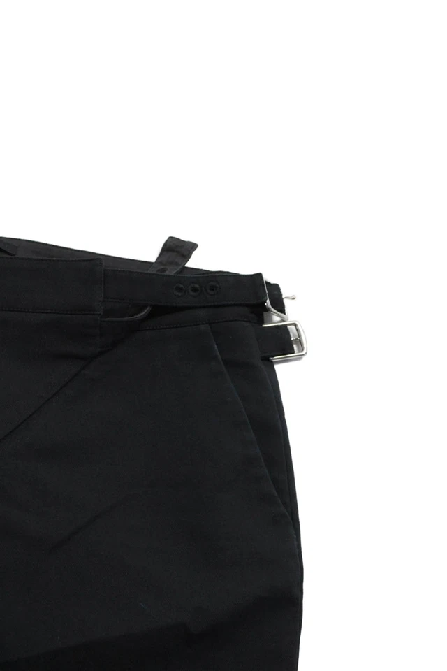 Pantalones de vestir Tibi para mujer texturizados plisados forrados con hebilla abertura negros talla 2 Foto 3 de 4