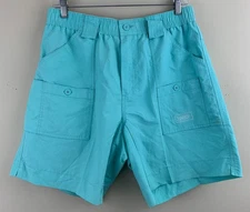 AFTCO Men's Original Fishing Shorts Pastel Turquoise Size 34 READ DESCRIPTION
