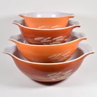 Vintage Set of 4 PYREX "Autumn Harvest" Cinderella Mixing Bowls