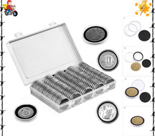 100pc 17-30mm Coin Holder Capsule Case Set 5-Size Gasket With Box for Collectors