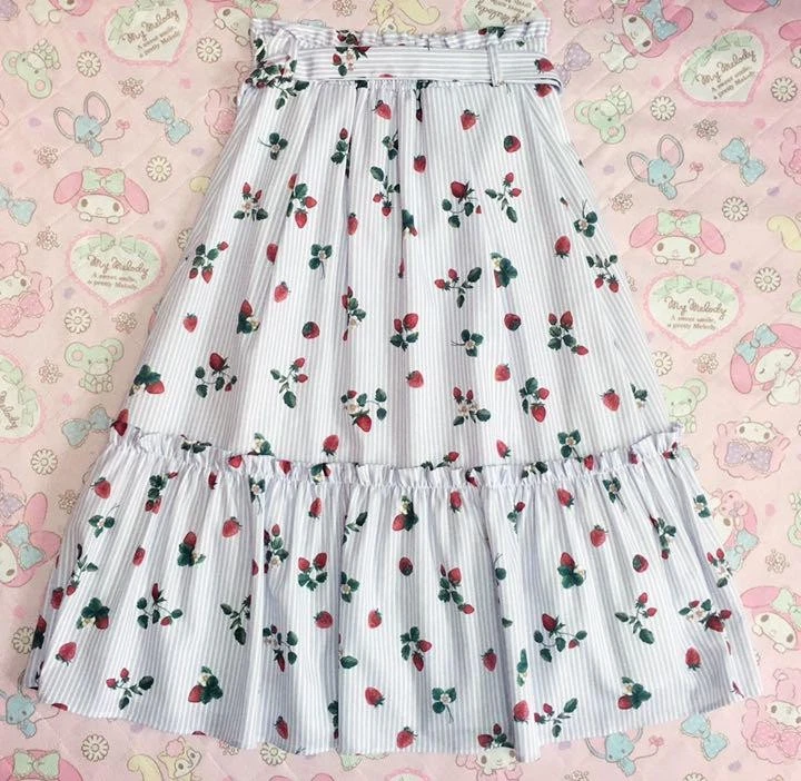 UNDERCOVER Gonna midi con bottoni modello fragola miele segreto