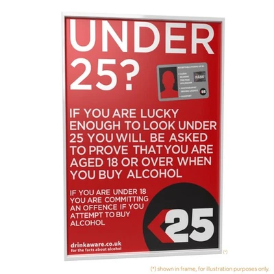 THE PRINT NINJA Challenge 25 Drinkaware Poster / A4 / A3 / A2 Café pub restaurant shop retail