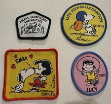 Set of 4 - Peanuts Snoopy Embroidered Patches ** Sew-On ONLY