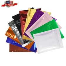 Variety of Colors for 100 PCS Shiny Metallic Mylar Resealable Bags 3x4"