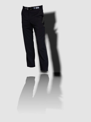 $125 Neiman Marcus 40W 27L Men's Black Wool Solid Dress Straight Trousers Pants