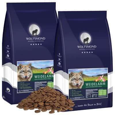 Hundefutter 24kg Wolfsmond Weidelamm Getreidefrei Trockenfutter Lamm Hund Lamb