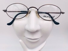 Vintage SunJet U367 Bronze Metal Oval Sunglasses Frames Italy