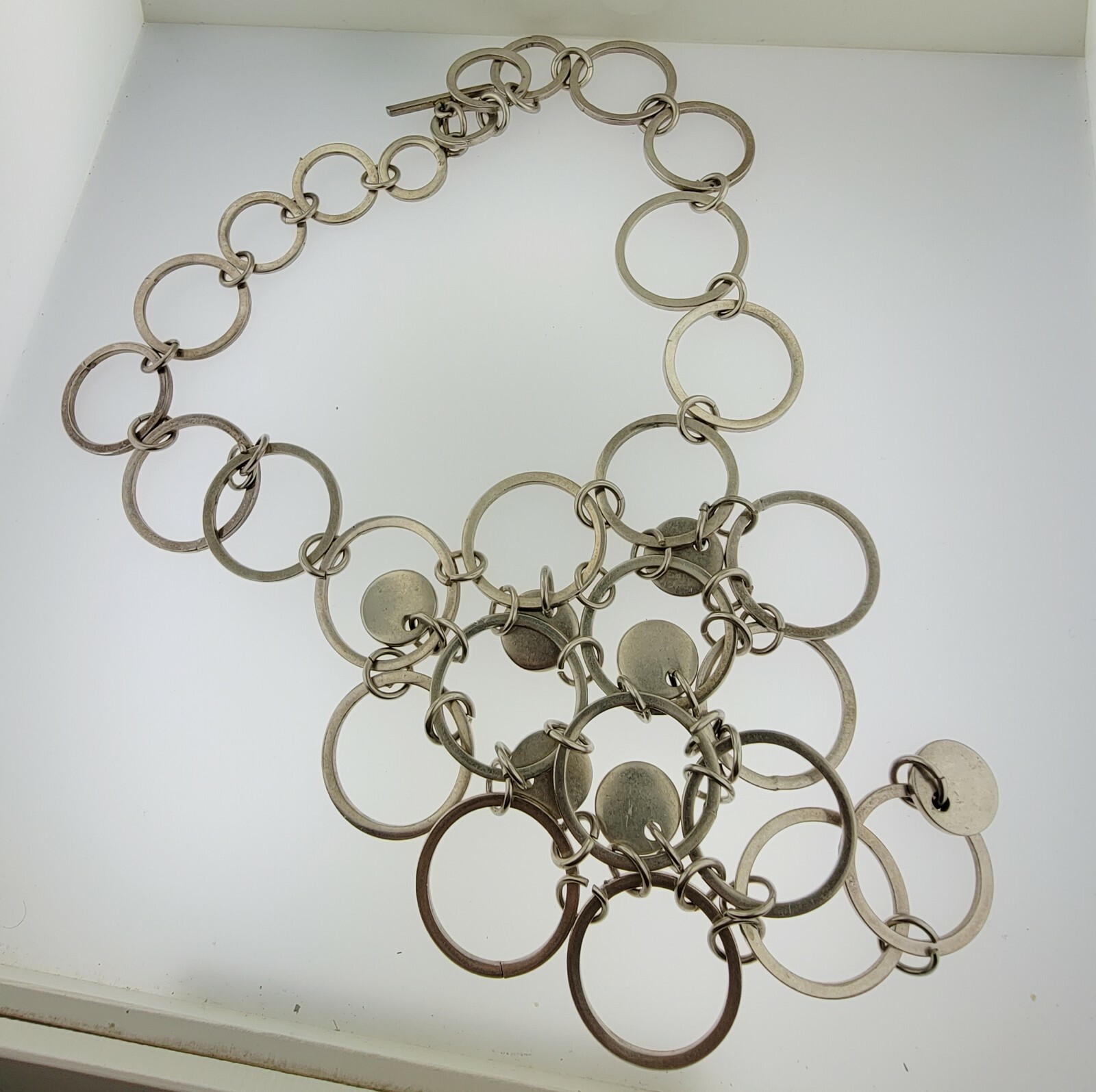 Sterling Silver Large Cascade Interlocking Circle… - image 5