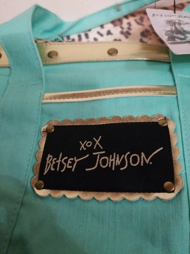Betsey Johnson XOX Seaform Green Cotton Mini Tote, Rare Color, Cute REDKEN - Picture 3 of 4