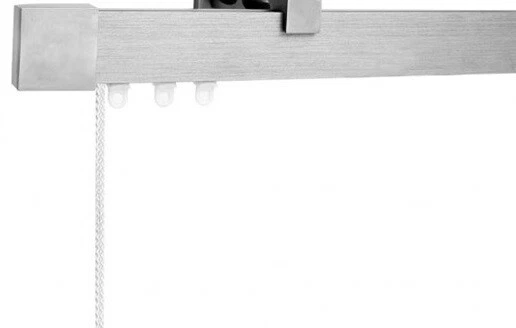 Bastone Per Tende Piatto Moderno, Asta Scorritenda, Binario in Alluminio 40 x 10 - Immagine 4 di 4