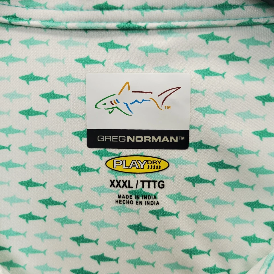 Camisa Polo Greg Norman Golf Performance Hombres 3XL Multi Estampado de Peces Cuello Abertura AOP Foto 4 de 4