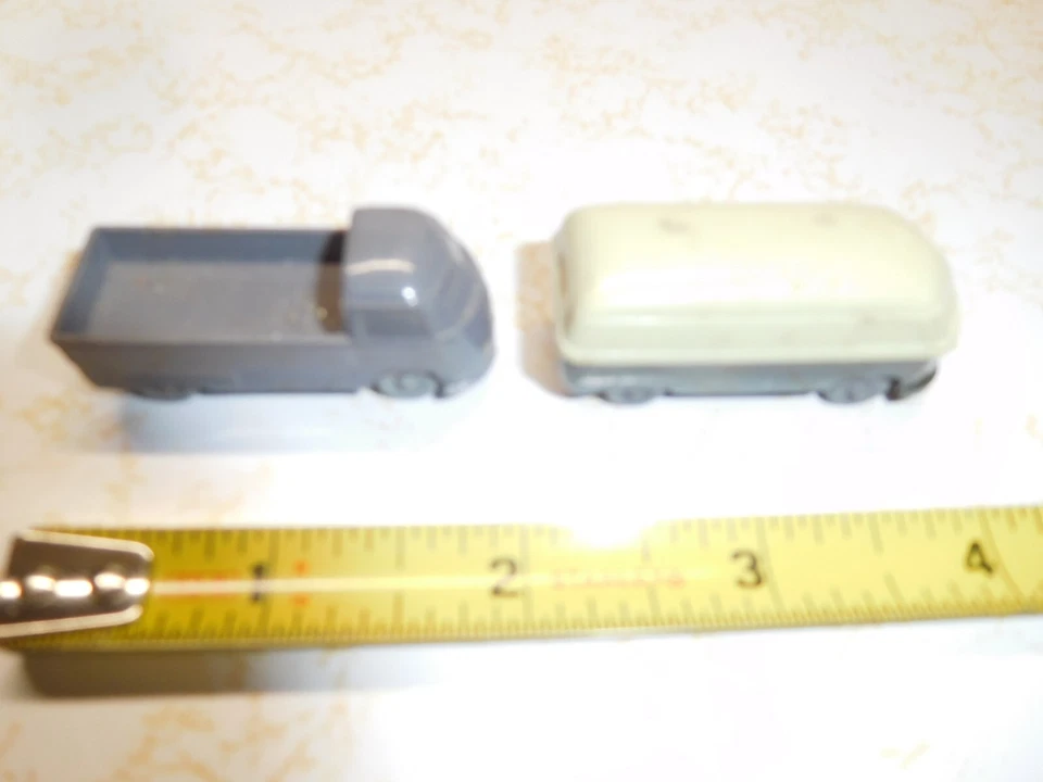 2 veículos VW Volkswagen ônibus e caminhão vintage feitos na Alemanha de plástico rígido - Imagem 2 de 4