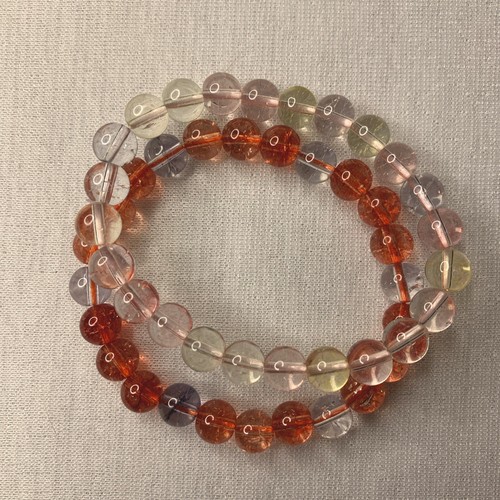 Bracciale donna elastico perline cristallo austriaco multicolore set regalo compleanno 8 mm - Foto 3 di 8