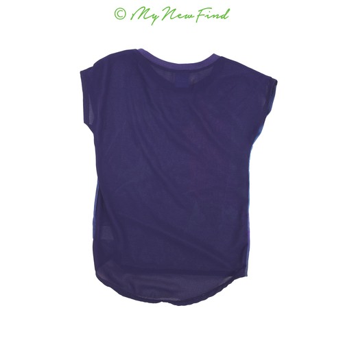 Girls Disney Mighty Fine Frozen Graphic Top 6 Anna Elsa Knit Back Blue EUC B52 - Picture 2 of 2