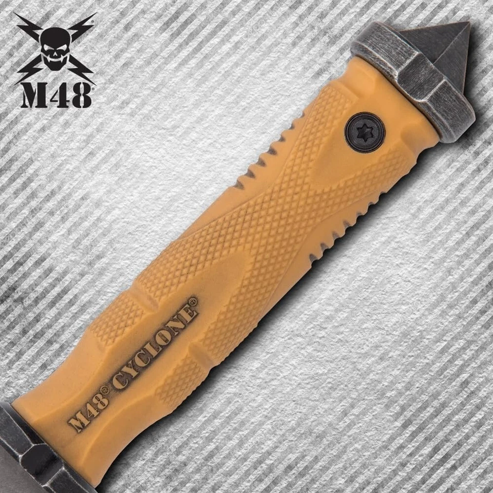 Cuchillo de hoja fija en espiral bronceado cicatrizado de batalla M48 | Funda de cinturón Vortec | 13 1/2" Foto 3 de 4