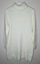 Kensie Soft Fuzzy Waffle Knit Sweater Dress, Ivory, Women's Medium