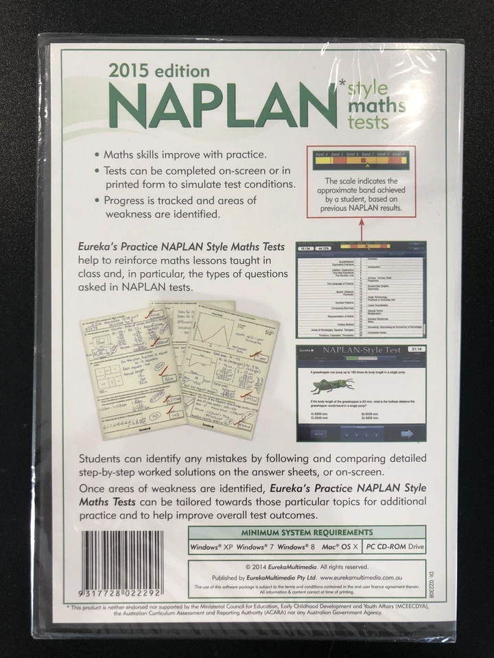 NAPLAN Style Maths Tests: YEAR 3 - 2015 Edition (PC CD-ROM) NEW & SEALED - Image 2 of 3