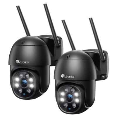 Ctronics 380C-B - PTZ Überwachungskamera Aussen, 1080P Kabellose IP WLAN Outdoor
