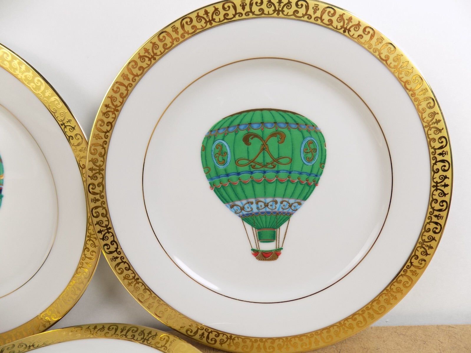 3 Royal Gallery Gold 8.3" Hot Air Balloon Plates Macy's