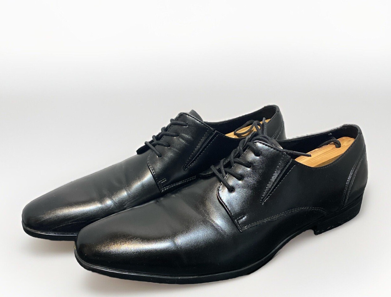 SAOLA Scarpe eleganti Kenneth Cole Reaction EDISON stringate derby in pelle nera taglia 10