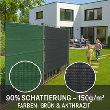 Zaunblende Sichtschutz Tennisblende Schattiergewebe Schattiernetz Windschutz150g
