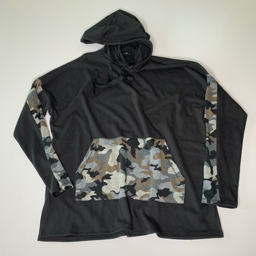 Valentine Women 2 pcs Set Black w Camo Hoody Sweatshirt & Jogger Pants  Sz S NEW - Zdjęcie 2 z 4