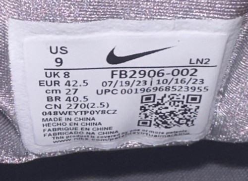NIKE Force Zoom Trout 9 Elite Wolf Grey White Metal Spike Baseball Cleats Mens 9 - Picture 8 of 8