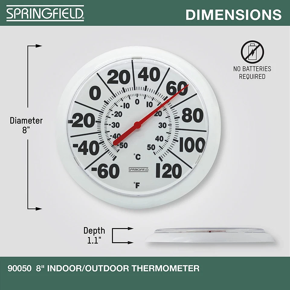 Indoor Outdoor Big and Bold Dial Thermometer, Wireless Thermometer with Easy to  - Image 3 of 4
