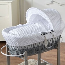 Baby Moses Basket Wicker | Bedding And Mattress Included (NO ROCKING STAND)