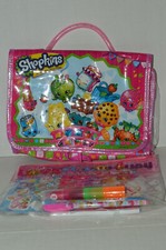 Shopkins Colorful Storage Bag Stickers Markers Pencil Tablet In Zipper Bag