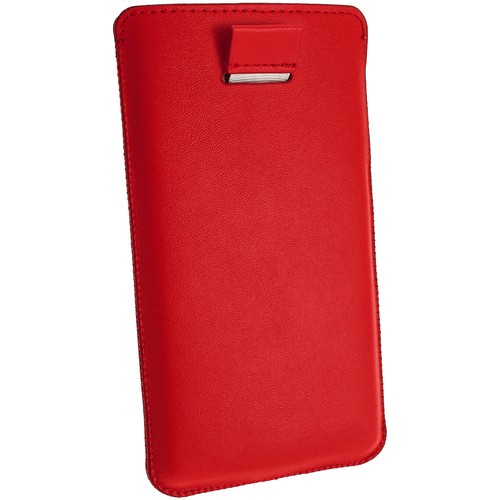 Rosso Custodia Case Cover Pouch Pelle per Sony Xperia Z1 C6902 & Z2 D6502 D6503 - Foto 4 di 6