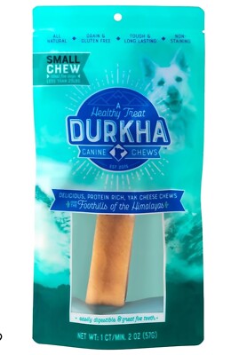 Natural, Long Lasting Durkha Himalayan Yak Chews for Big Dogs, Small 2-3 ounces