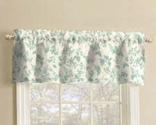 Mainstays Window Valance Leaf Botanical Green 56x14 NWOP