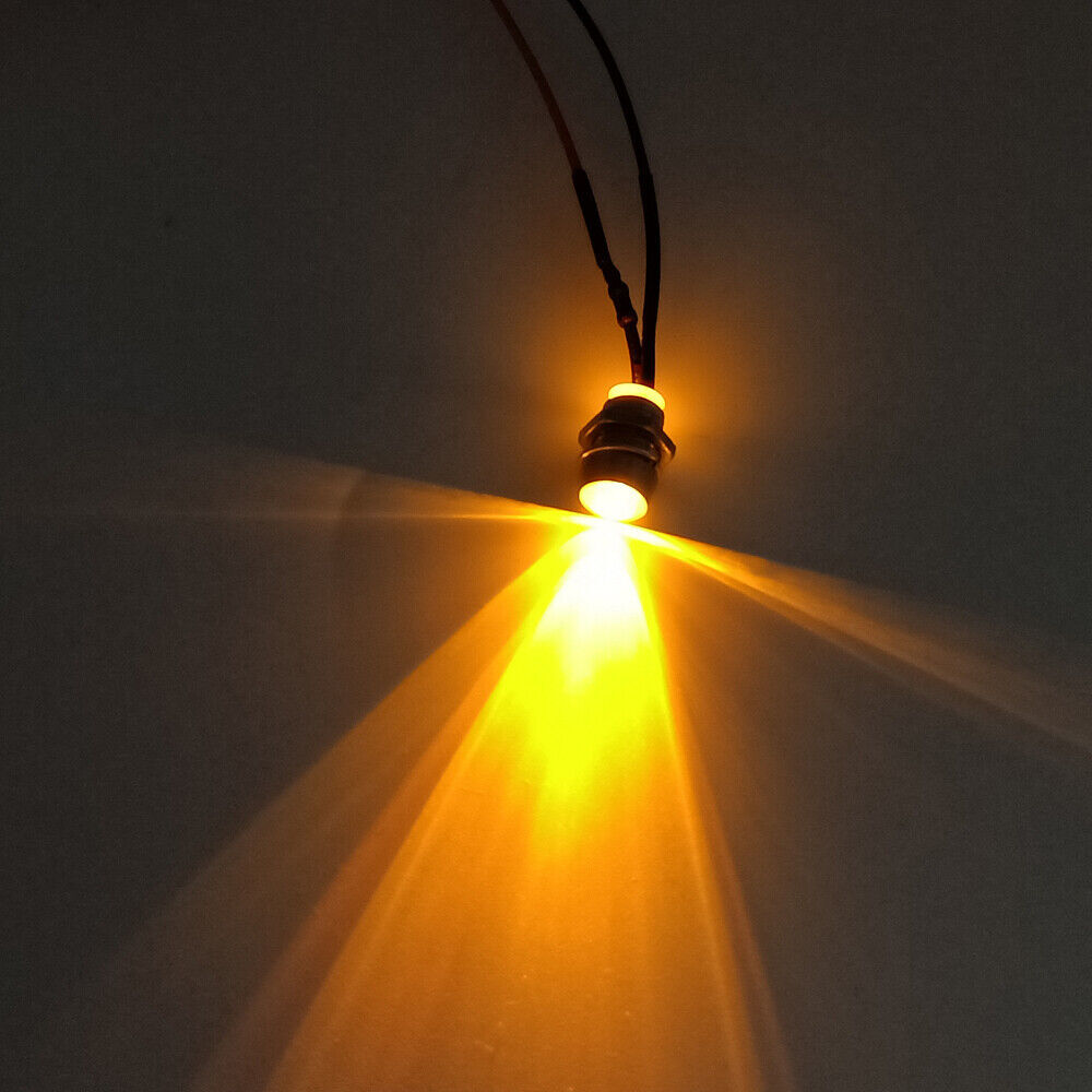 LED Ultra Bright Pre-cablati 8mm Con Supporto Da Pannello 12mm - Per Tensioni 3V-220V, Colore Variabile