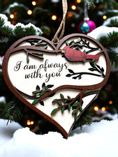 I am always with you Christmas Heart Ornament with Cardinal Memorial ornament