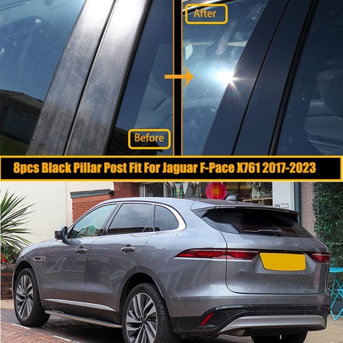 8PCS Window Pillar Posts Door Trim Cover Decal For Jaguar F-Pace X761 2017-2023 - Picture 7 of 20