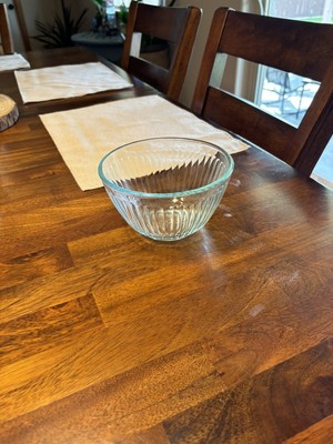 Vintage Pyrex 7401-S Ribbed Clear Glass 3-Cup Nesting Mixing Bowl 5 1/2''