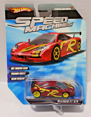 2009 Hot Wheels Speed Machines McLaren F1 GTR Red w/ Yellow Wheels