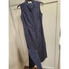 Stunning MaxMara Vintage Floral Button Up Sleeveless Midi Shirt Dress Sz 2
