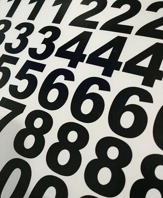 Lot Of 20 Address Number Decals - White Or Black Vinyl Mailbox Stickers (Cloister Font)