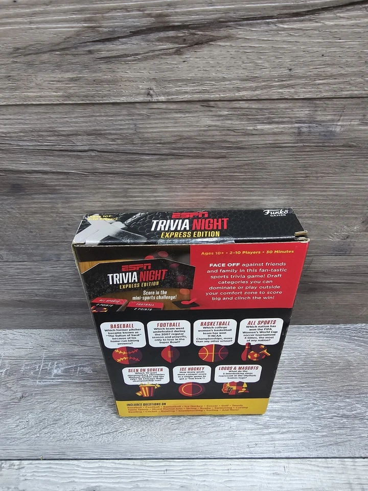 Funko Games ESPN Trivia Night Express Edition Trivia Game For 2-10 Players- NEW - Image 3 of 4
