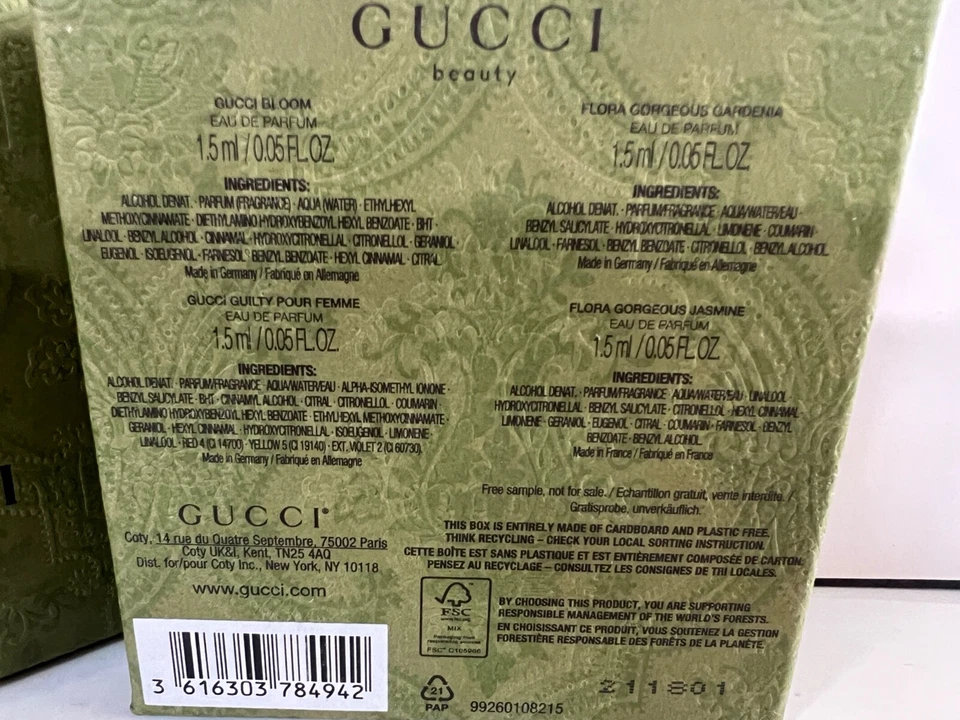 Conjunto de presente GUCCI coleção Guilty Bloom & Jasmine & Gucci Flora linda gardênia - Imagem 3 de 3