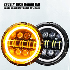 7 Inch Round Led Headlight Halo Angel Eyes Drl For Ford Mustang 1964-1973 7 Inch Round Led Headlight Halo Angel Eyes Drl For Ford Mustang 1964-1973